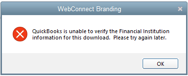 Web Connect Branding Error